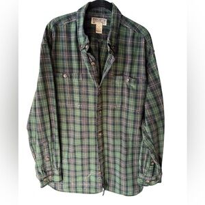 Duluth Green and Black Plaid Flannel Shirt Thick Fabric Sz XL